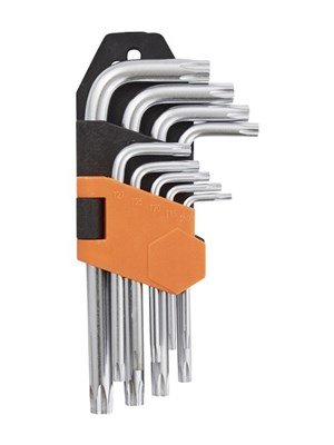Insexnyckel platt torx 9st