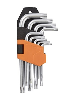 Insexnyckel platt torx 9st