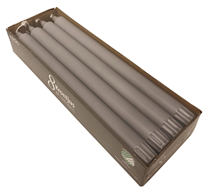 inicio Kronljus Grå 100%stearin 28cm 8p 10h Svan