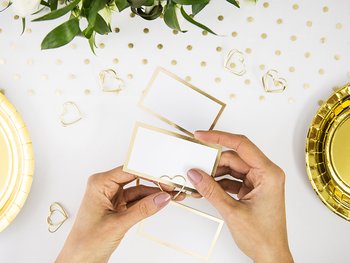 Placerings kort - Frame, gold, 9.5x5.5cm