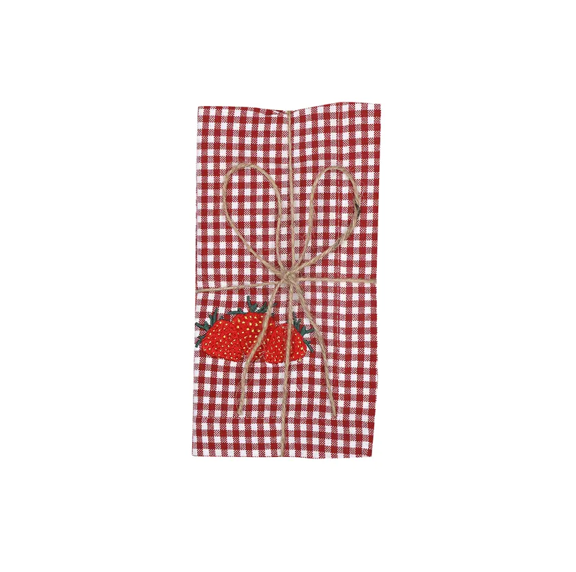 Återvunnen servett 2-pack kerstin - jordgubbar - 2