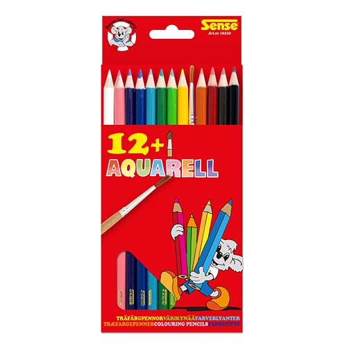 Akvarellfärgpennor 12-P+Pensel