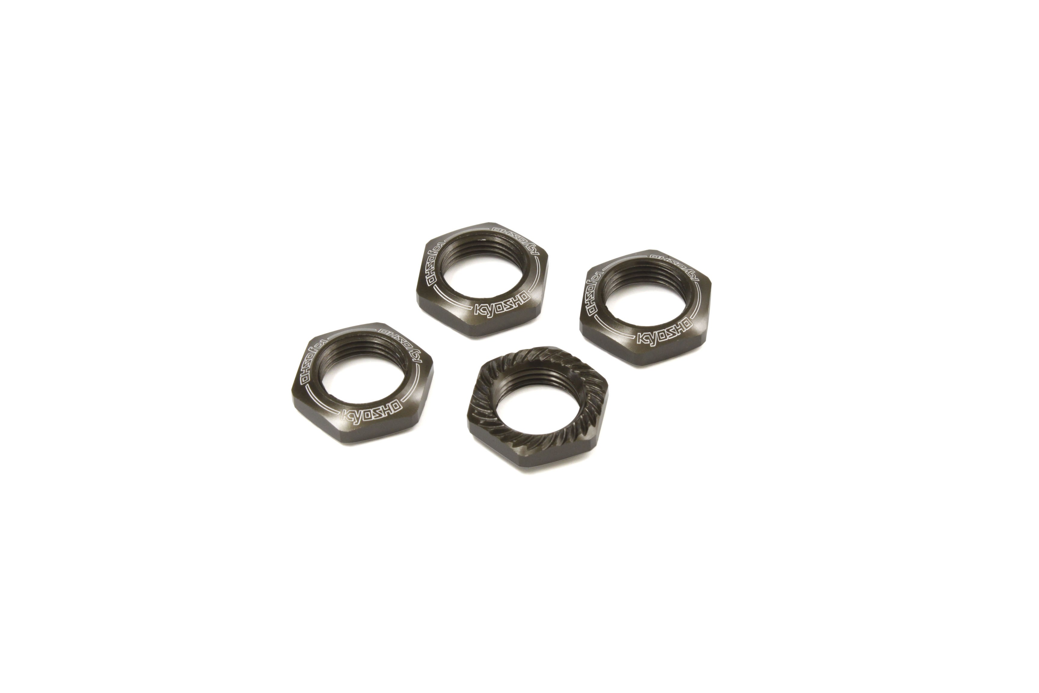 Serrated 1:8 wheel nuts (4) - gun metal-MP10