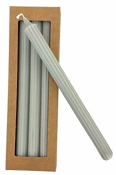inicio Kronljus Räfflade Grön 100% Stearin 28cm 4p