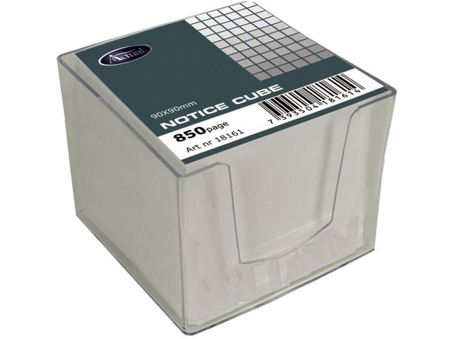 Blockkub inkl. hållare vitt papper
