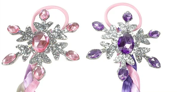 Hårsnodd med fläta rosa / lila- princess friends - 3