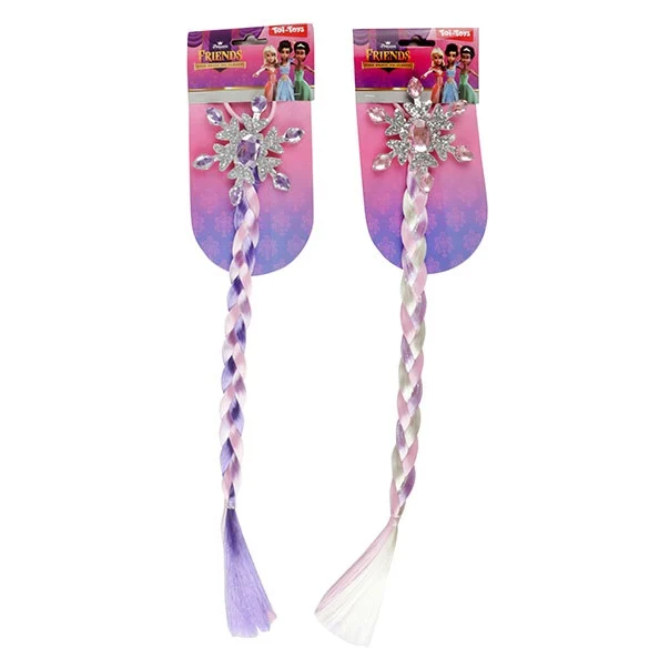 Hårsnodd med fläta rosa / lila- princess friends - 5