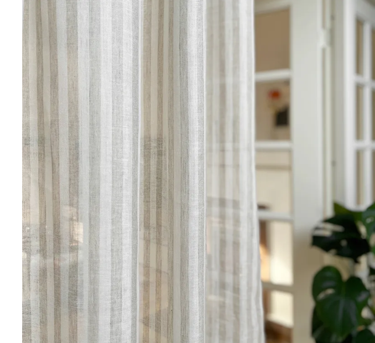 Gardinlängd 2-pack Lotta  Linne / Offwhite - 2