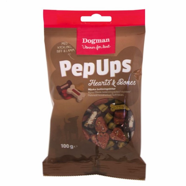 Dogman PepUps Hearts o Bones 3smak 100g