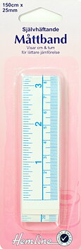 Måttband självhäftande 25mm x 150cm