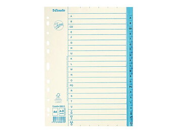 Pappersregister JOPA A4 A-Ö  vit/blå