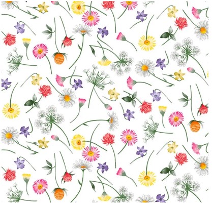 Vaxduk Rund Småblommig Rosa/Gul 140cm - 2