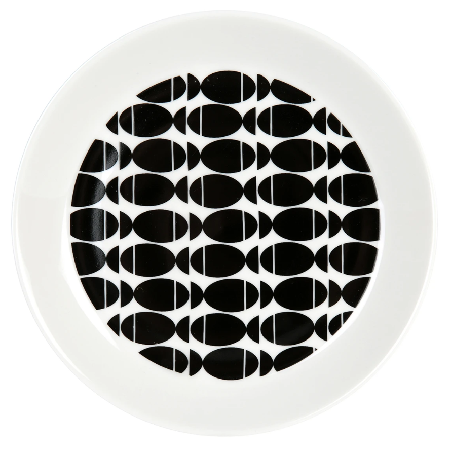 Fiskelycka - tallrik svart dia:17cm