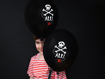 Ballonger 30cm, Pirates Party, svarta