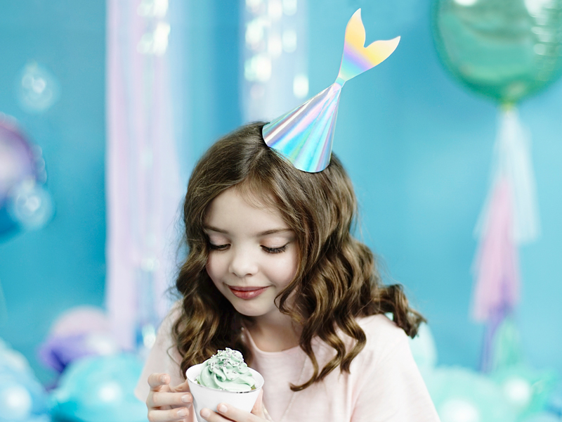 Party hatt Mermaid, iridescent, 18cm - 2
