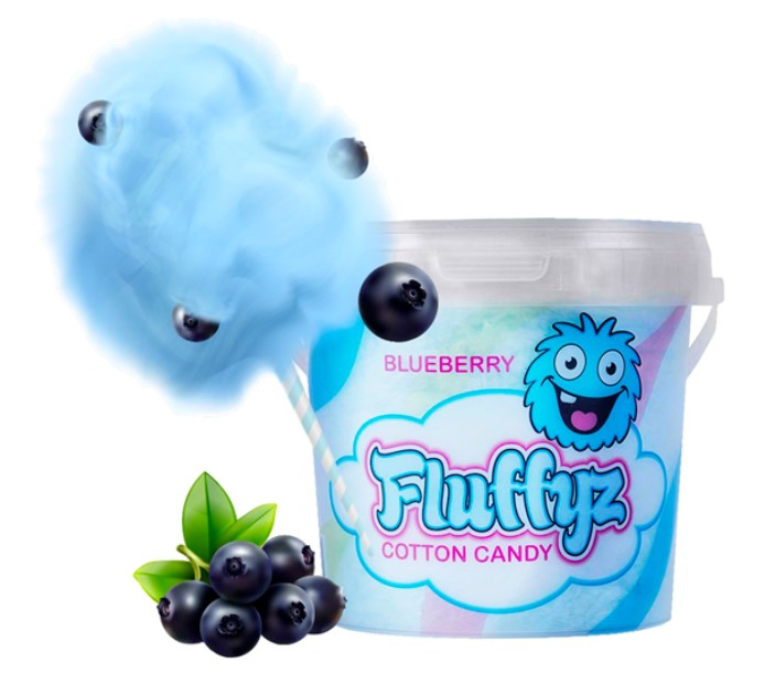 Fluffyz Sockervadd Blåbär 50g