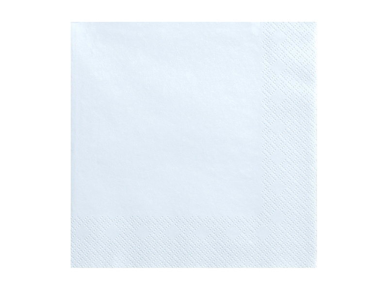 Servetter, 3 lager, ljus himmelsblå, 33x33cm