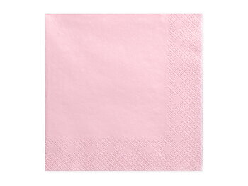 Servetter, 3 lager, ljust pulver rosa, 33x33cm