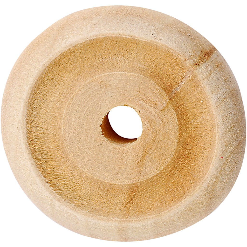 Hjul, stl. 24x8 mm, hålstl. 3 mm, china berry, 8st.