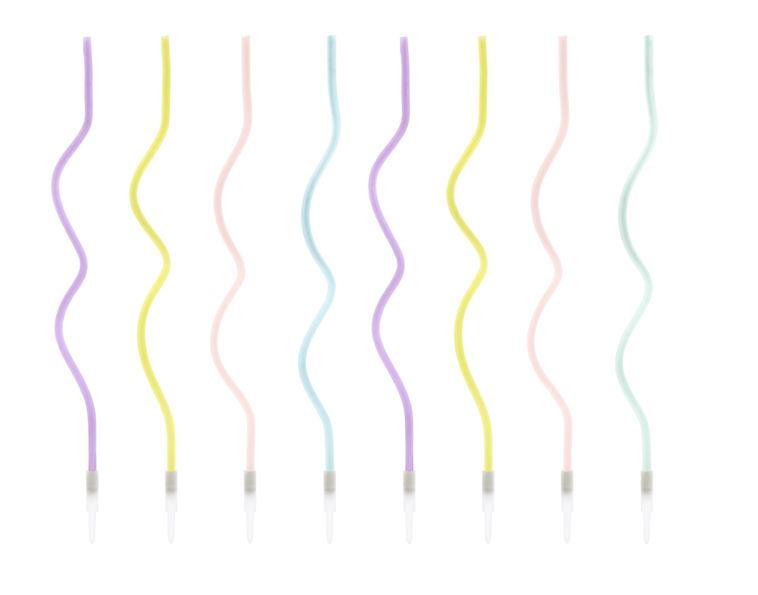 Födelsedagsljus curl, mixade, 14cm
