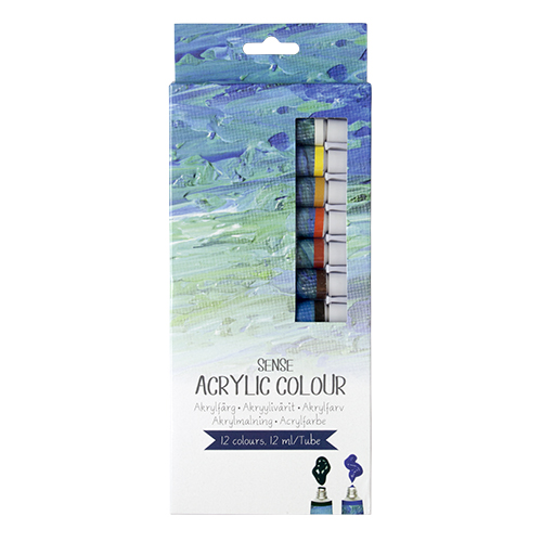 Sense Akrylfärgset 12 färger 12ml