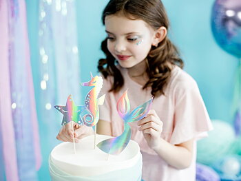 Cake toppers Mermaid, iridescent, 24.5cm