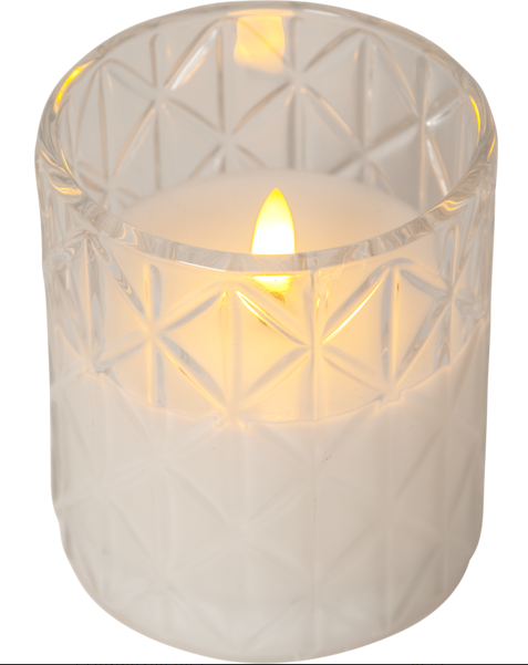 Led Blockljus Flamme Romb 10cm - 2