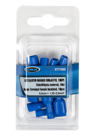 Flatstifthylsa Hona Isolerad 6,5 Blå 10st - 2