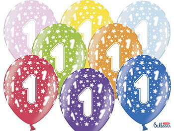 Ballonger 30cm, 1:a födelsedag, Metallic Mix
