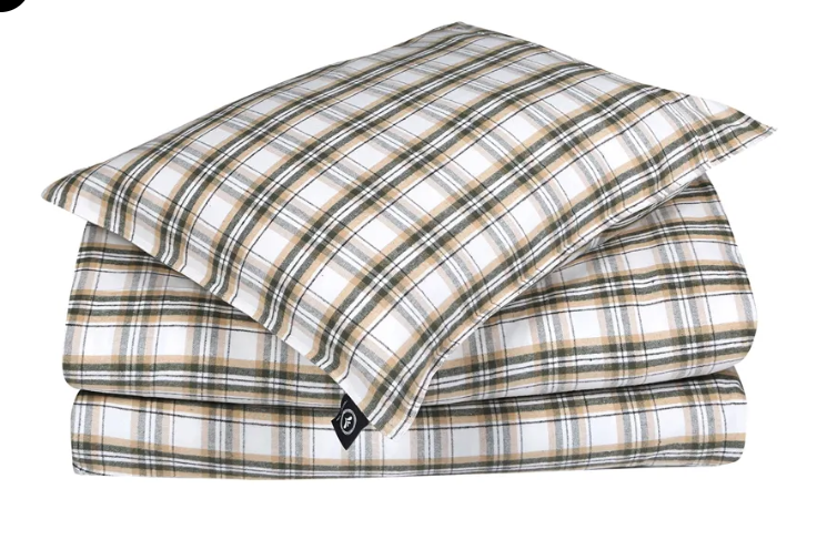 Påslakanset Björkliden olivgrön/beige