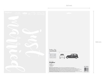 Wedding day car sticker - Just married, 33x45cm