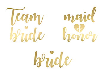 Temporary tattoos Bachelorette party, gold