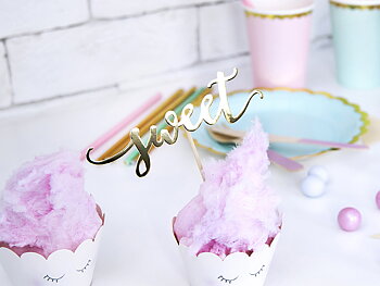 Cupcake toppers Love, gold, 13cm