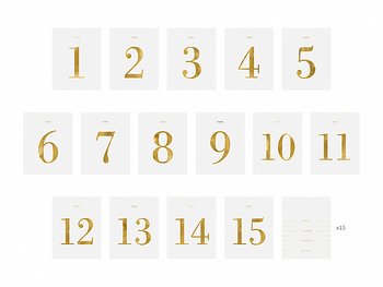 Table numbers - set of labels, 9.5x12cm