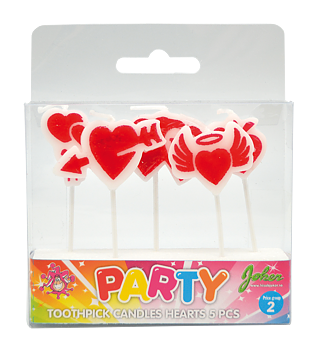 CANDLES HEARTS 5-pack