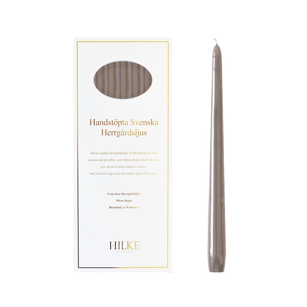Hilke collection - herrgårdsljus 6-p, lin glans