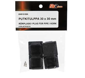 Rörplugg30X30 4st svart