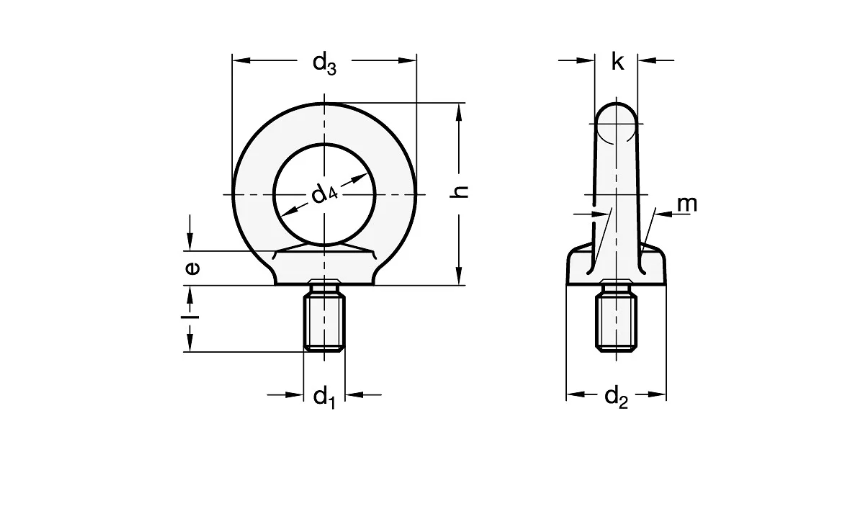 Lyftögla bult M12 DIN580 2st 0,34ton - 2