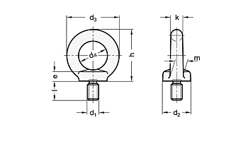 Lyftögla bult M12 DIN580 2st 0,34ton