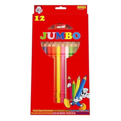 Träfärgpennor Jumbo 12p