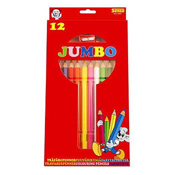 Träfärgpennor Jumbo 12p