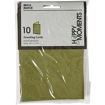 Brevkort lime/mörkgrön, 10-pack