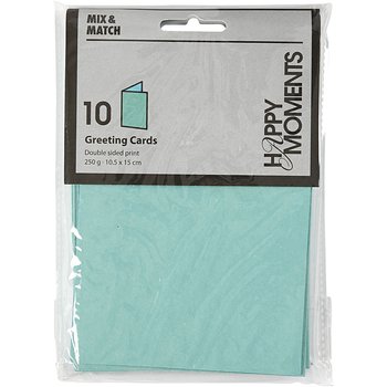 Brevkort mörkturkos/ljusturkos, 10-pack