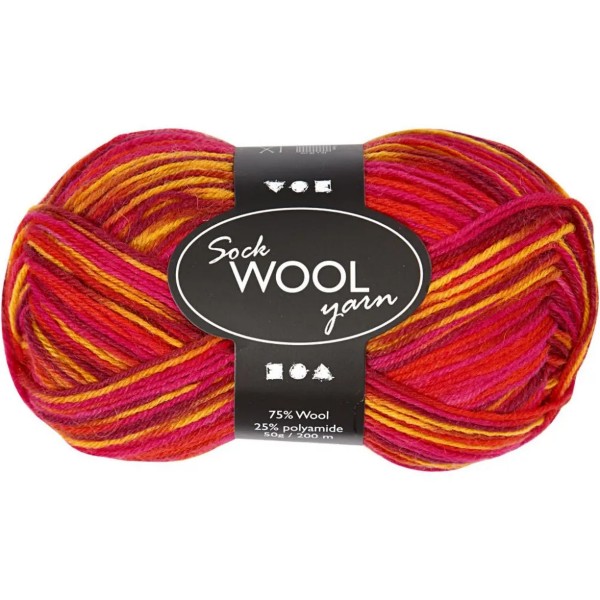 Strumpgarn Röd/orange Harmoni 50g 200m
