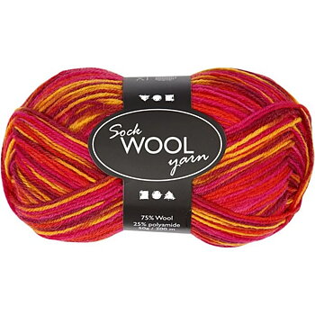 Strumpgarn Röd/orange Harmoni 50g 200m