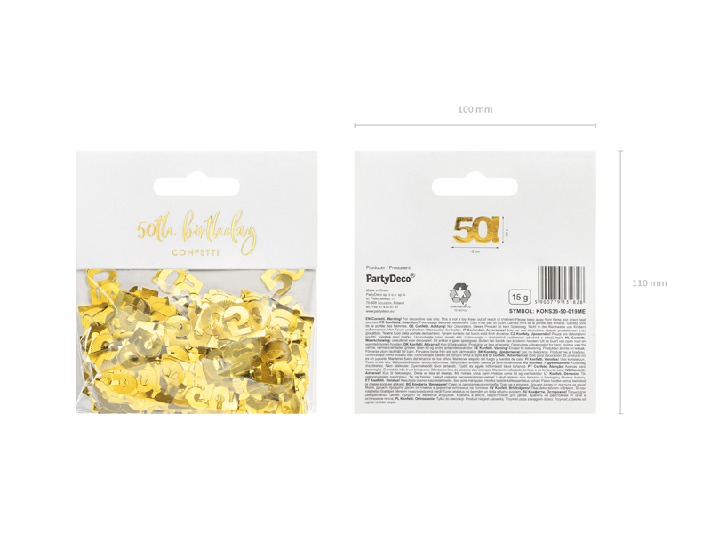 Metallisk konfetti, nummer 50, 15g - 3
