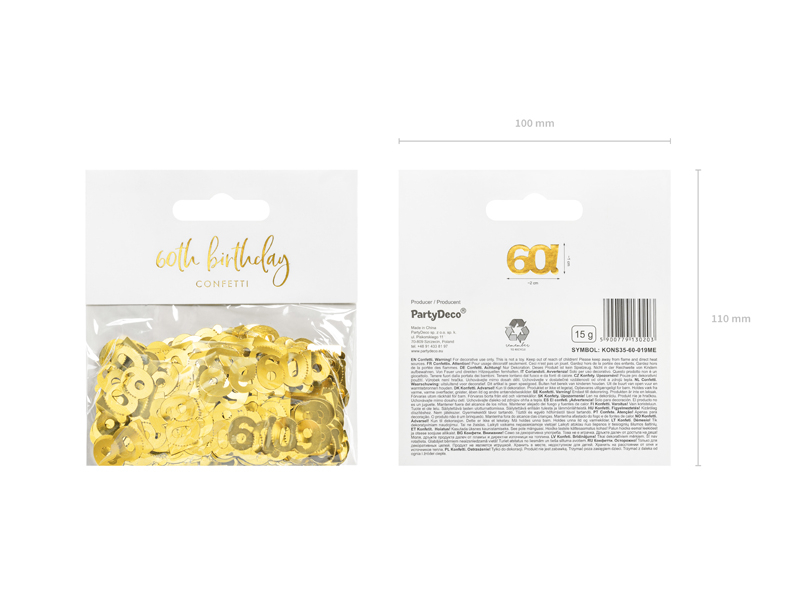 Metallisk konfetti, nummer 60, 15g - 3