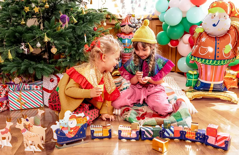 Adventskalender jultomte med släde - 4