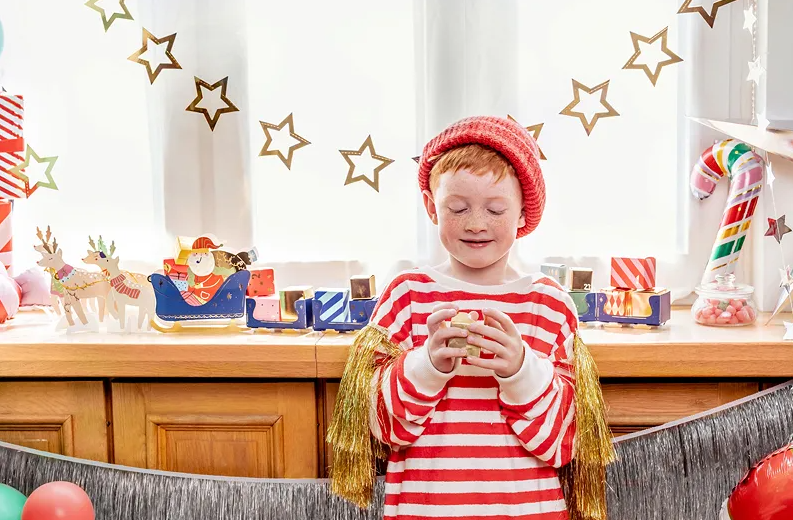 Adventskalender jultomte med släde