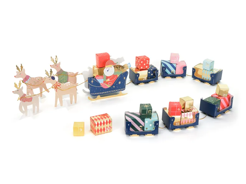 Adventskalender jultomte med släde - 2